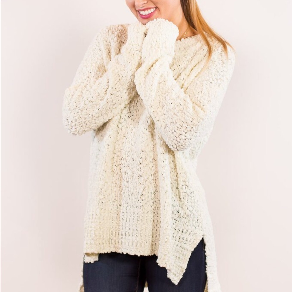 Ivory popcorn sweater